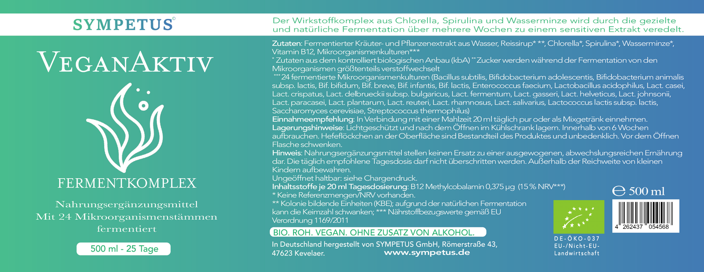 SYMPETUS VEGAN AKTIV Ferment-Komplex BIO - 500 ml