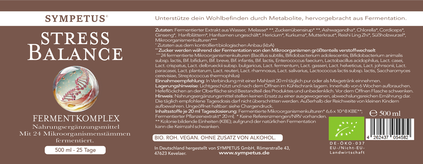 SYMPETUS STRESS BALANCE Ferment-Komplex BIO - 500 ml