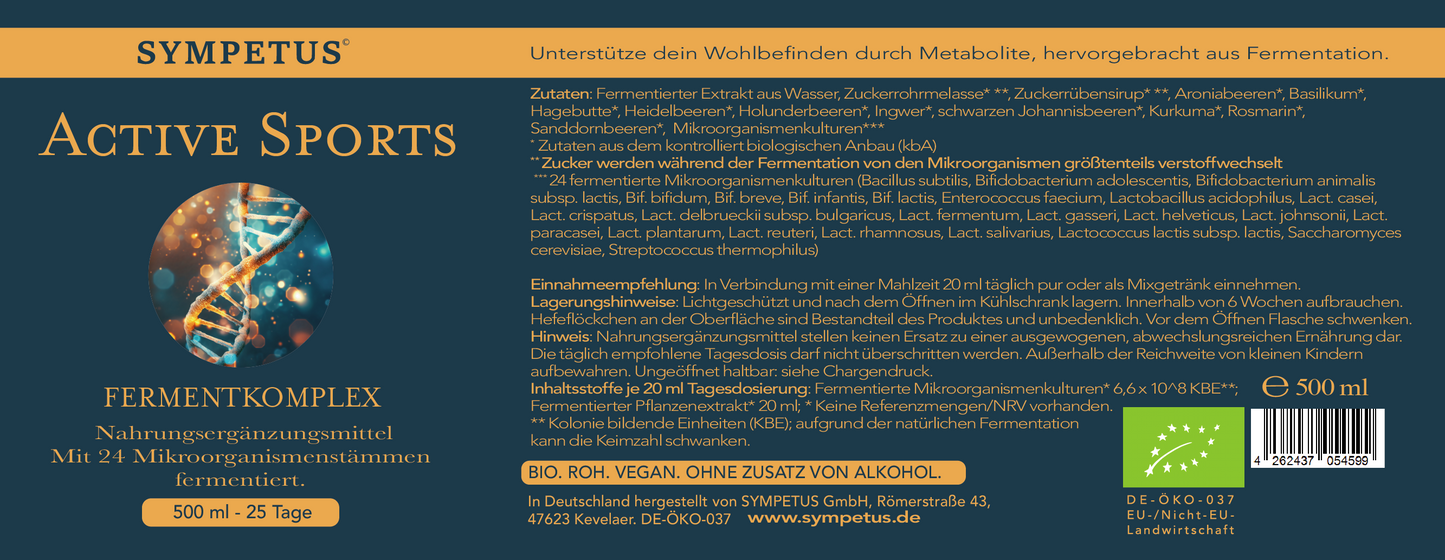 SYMPETUS ACTIVE SPORTS Ferment-Komplex BIO- 500 ml