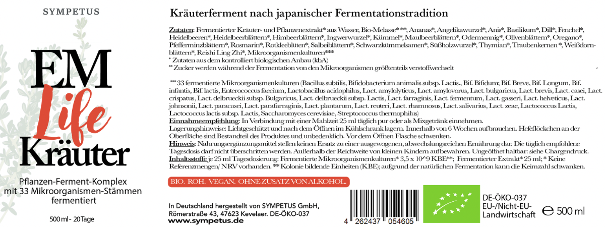 SYMPETUS EM Life Kräuter Ferment BIO - 500 ml