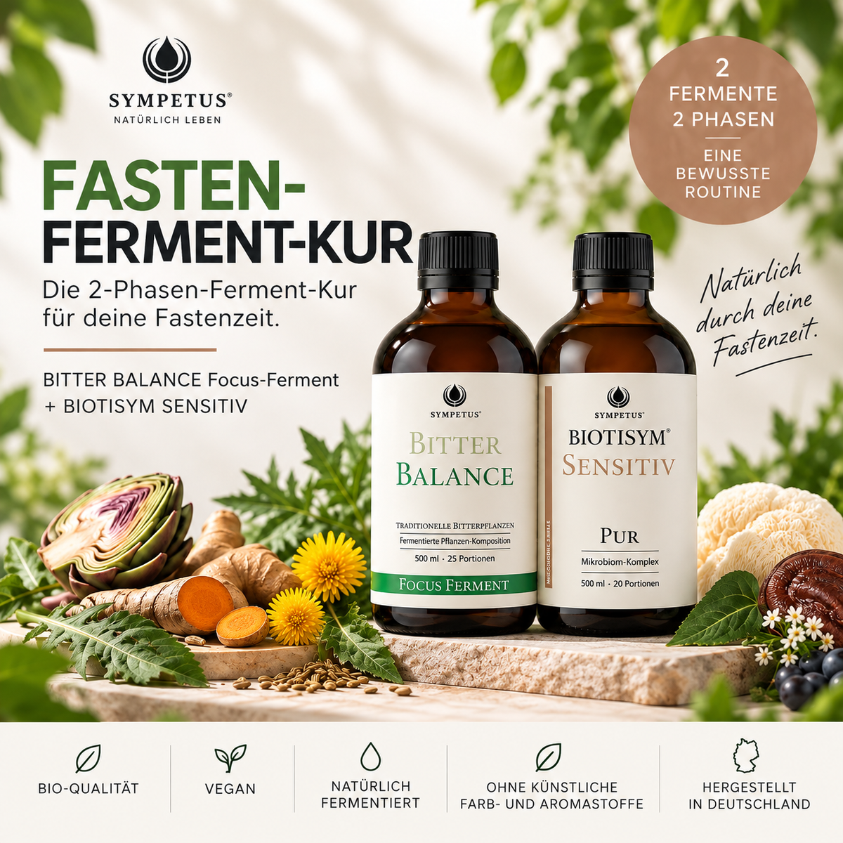 SYMPETUS Fasten-Fermente Kur Paket: Mikrobiotische Fastenkur