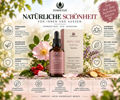 SYMPETUS SKIN CARE IN&amp;OUT gouttes COMPLEXE FERMENTAIRE BIO - Flacon verre 50 ml avec pipette