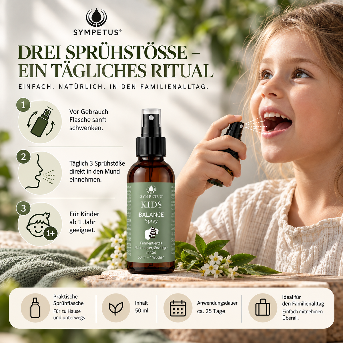 SYMPETUS KIDS BALANCE Daily Spray BIO Kinderferment 50 ml