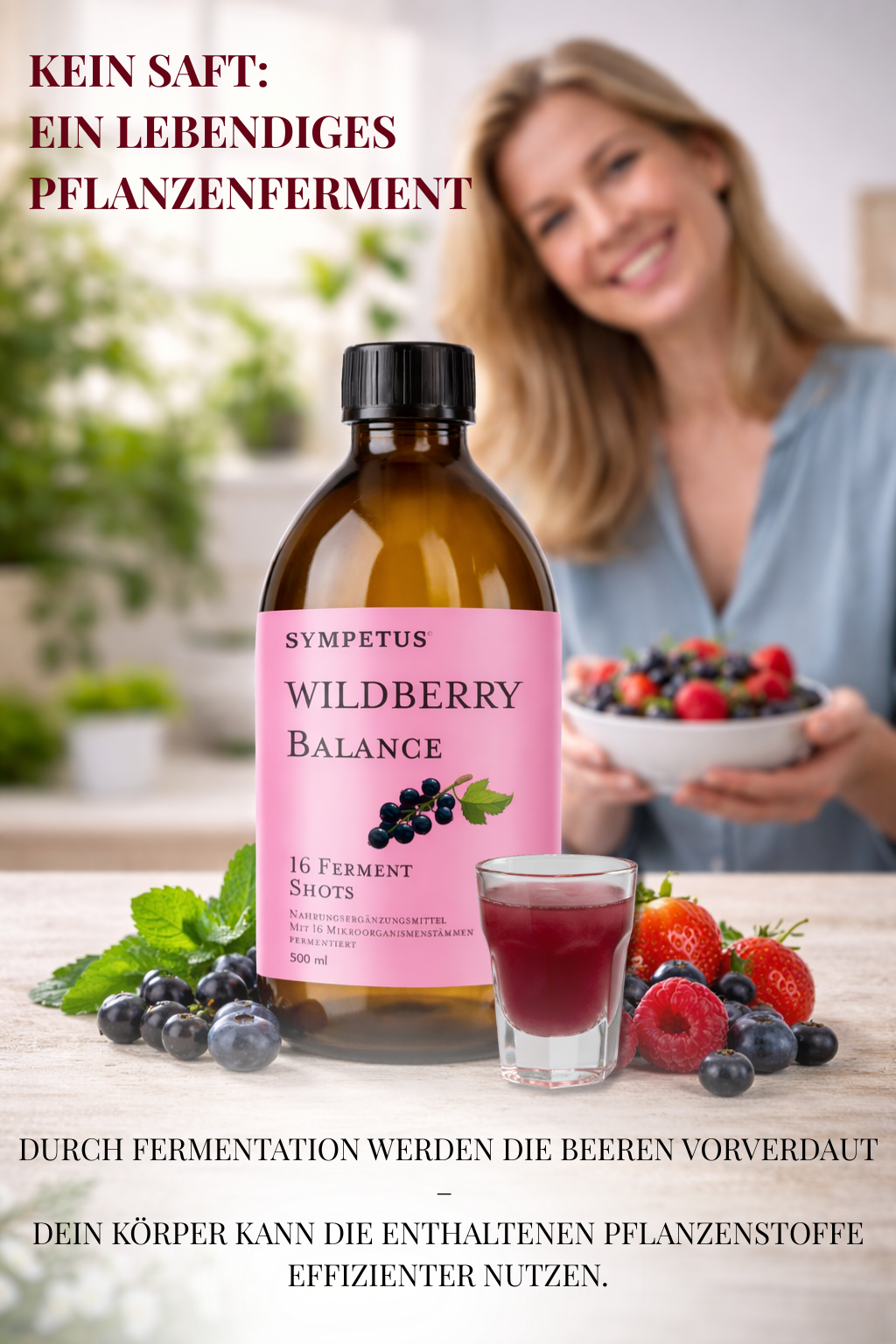 regiogan BAIES ferment végétal cru biologique bouteille en verre de 500 ml