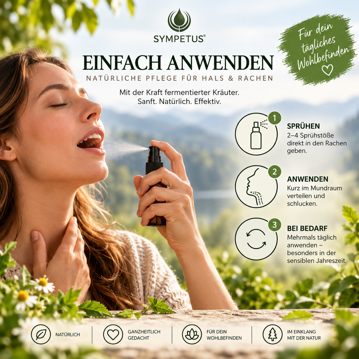 SYMPETUS GORGE HERB SPRAY BIO FERMENT COMPLEXE - Flacon pulvérisateur en verre 50 ml