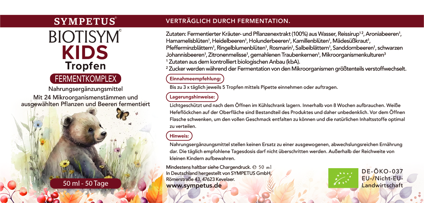 SYMPETUS BIOTISYM KIDS Drops ORGANIC Children's Ferment