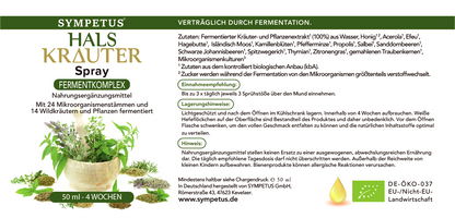 SYMPETUS THROAT HERBAL SPRAY ORGANIC - 50 ml