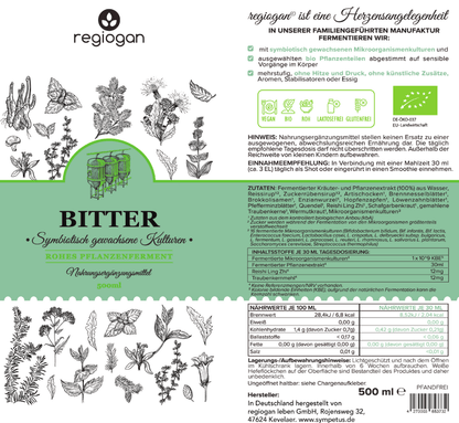 regiogan BITTER Wild Herb Ferment ORGANIC - 500 ml