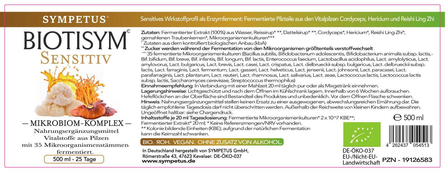 SYMPETUS BIOTISYM SENSITIV medicinal mushrooms ORGANIC