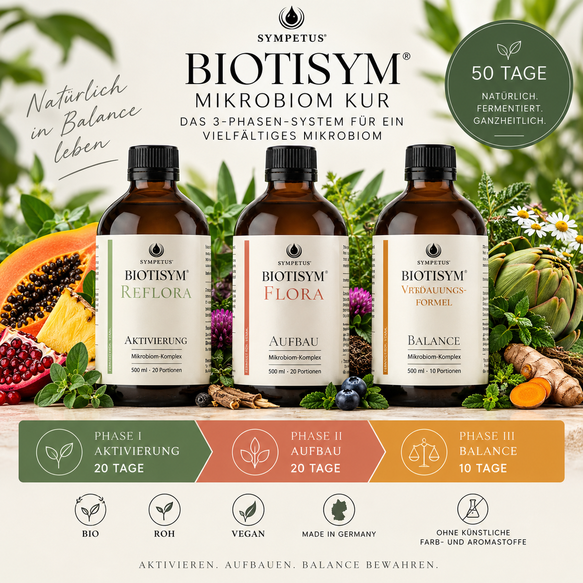SYMPETUS BIOTISYM® MIKROBIOM KUR – 3-Phasen-System
