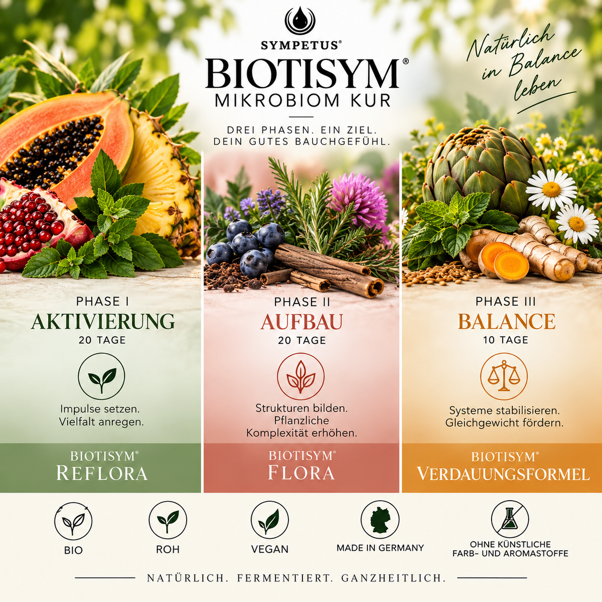 SYMPETUS BIOTISYM® MIKROBIOM KUR – 3-Phasen-System
