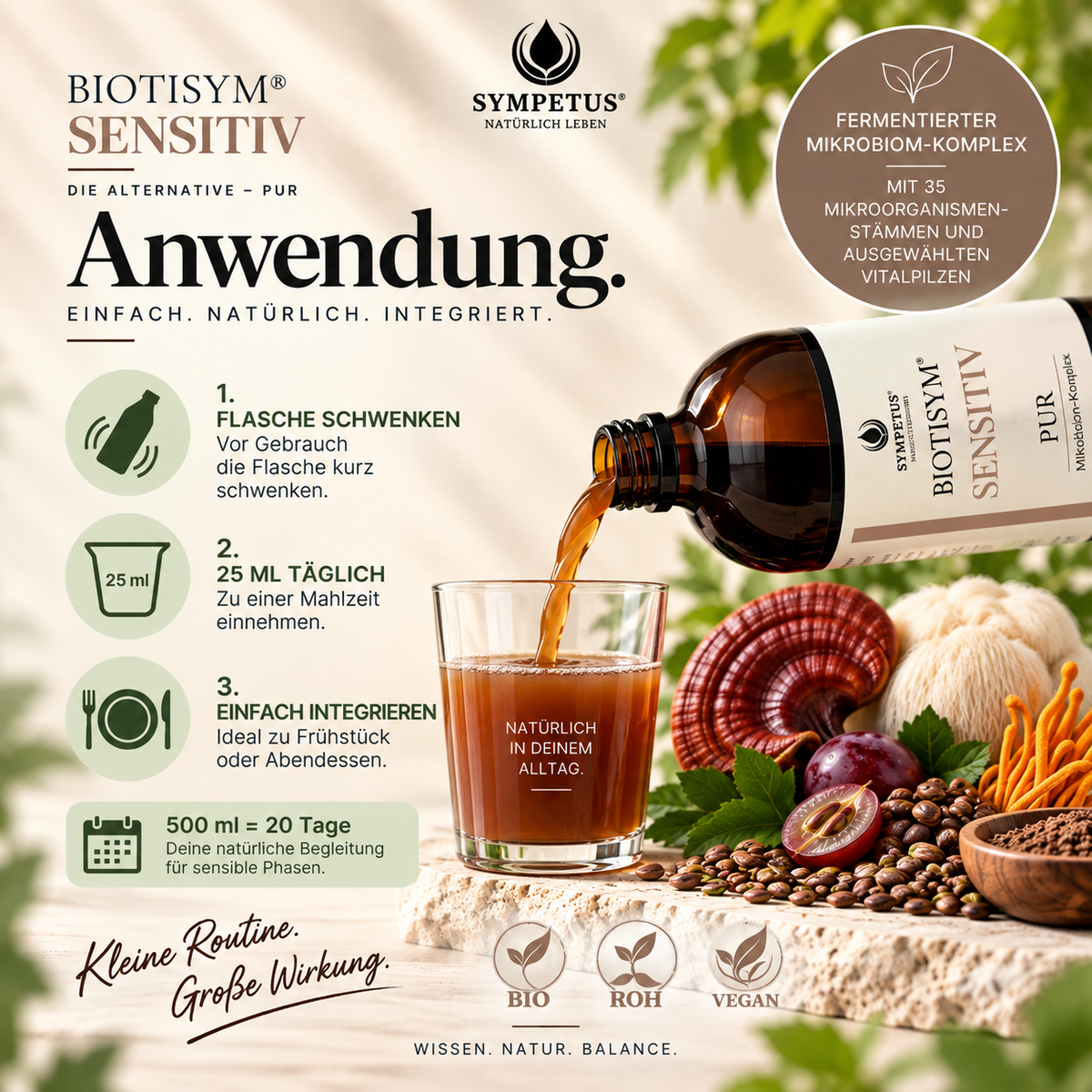 SYMPETUS BIOTISYM SENSITIVE COMPLEXE FERMENTAIRE bio - Flacon verre 500 ml