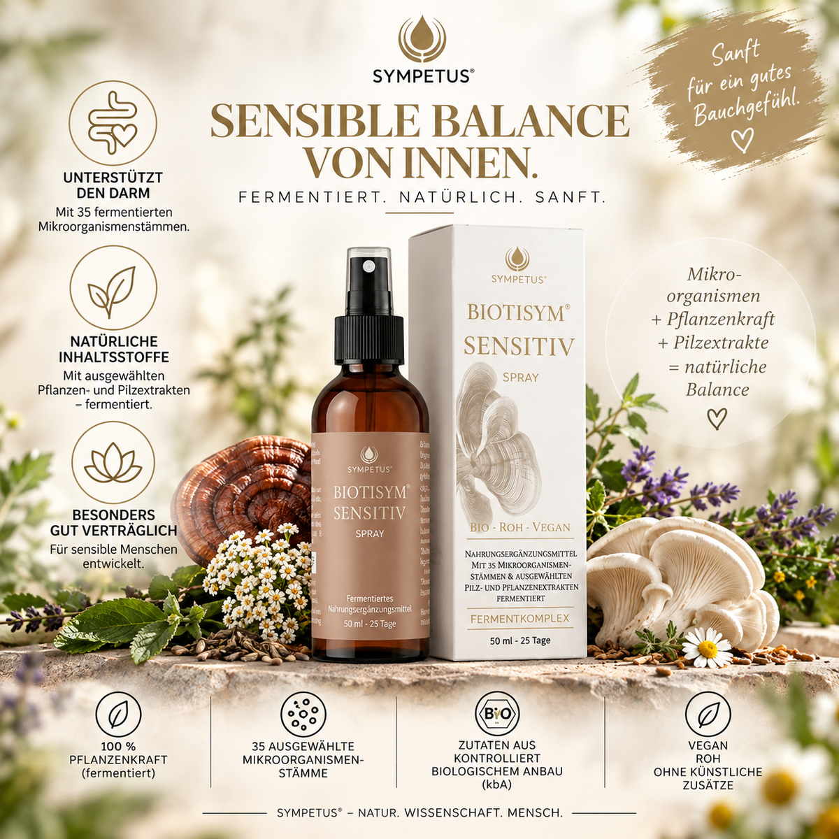 SYMPETUS BIOTISYM SENSITIVE Spray ORGANIC Medicinal Mushrooms