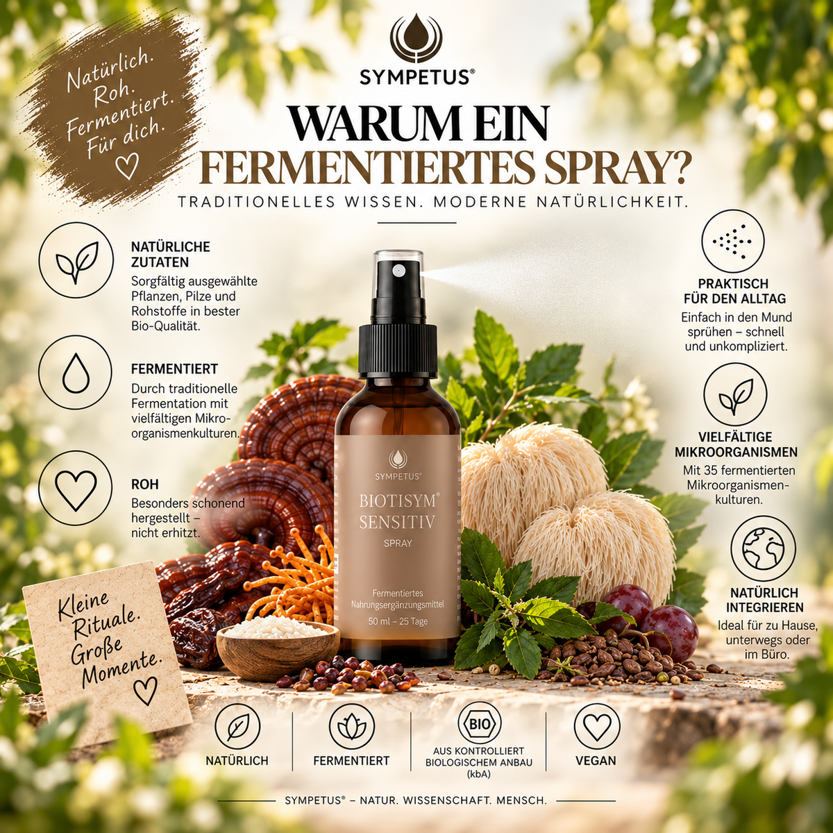 SYMPETUS BIOTISYM SENSITIVE Spray ORGANIC Medicinal Mushrooms