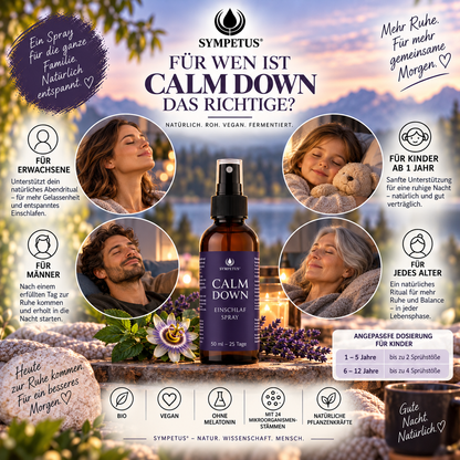 SYMPETUS CALM DOWN Einschlaf-Spray fermentierter Extrakt ohne Melatonin BIO (50 ml)
