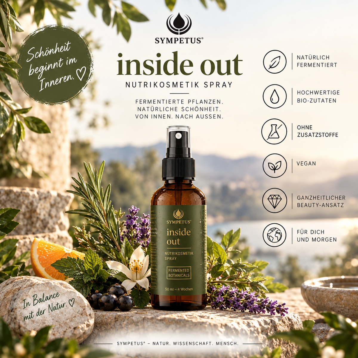 SYMPETUS INSIDE OUT Spray Nutrikosmetik- natürlich fermentiert BIO 50 ml