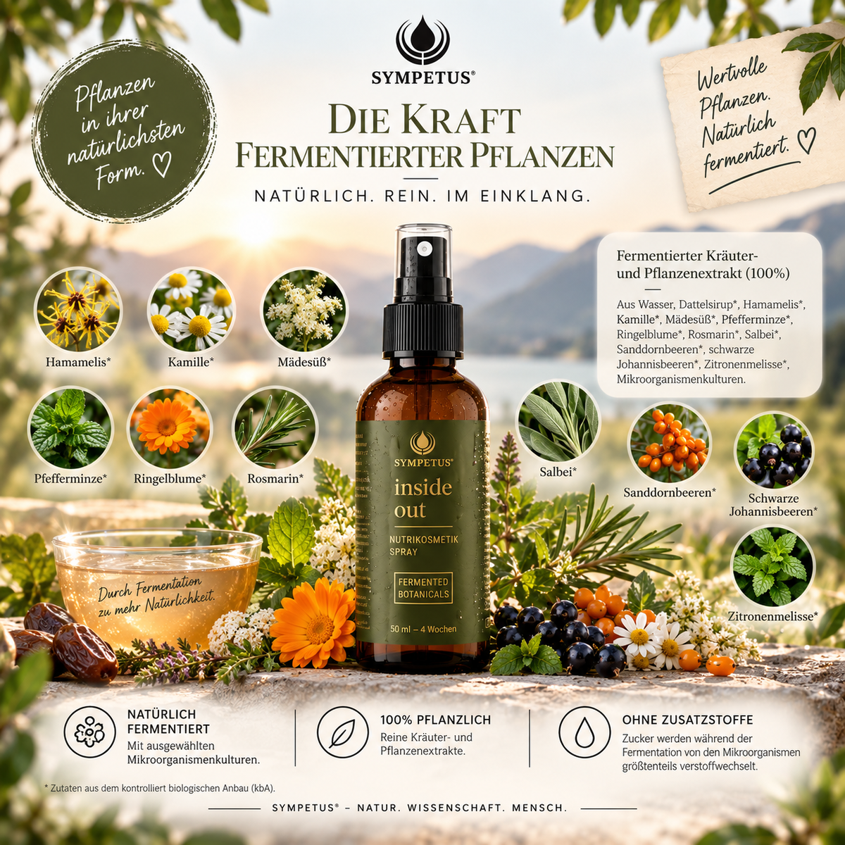 SYMPETUS INSIDE OUT Spray Nutrikosmetik- natürlich fermentiert BIO 50 ml
