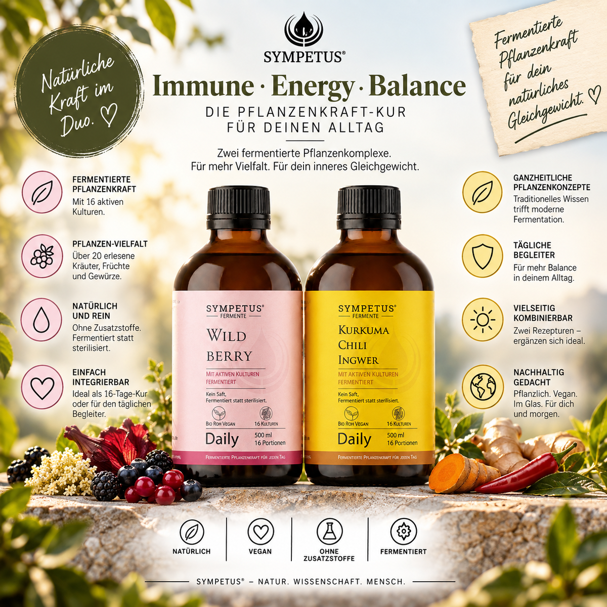 SYMPETUS IMMUNE & ENERGY BALANCE KUR Paket 2 Produkte als Kur-Set